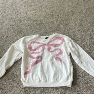 Women's White and Pink Sweater